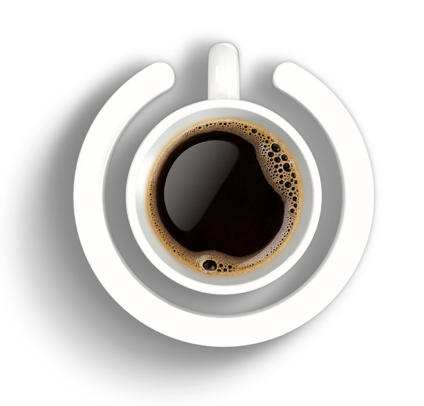 Uitknop met daarin ook verwerkt een kop koffie, staat voor uitnodiging voor informatiegesprek