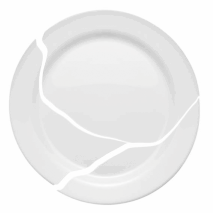 Kapot bord symbool echtscheiding
