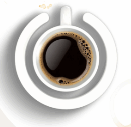 Uit knop en koffie bij d mediator om tafel