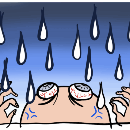 tranen die vallen als je in de war bent van de overgang en het toch warm krijgt