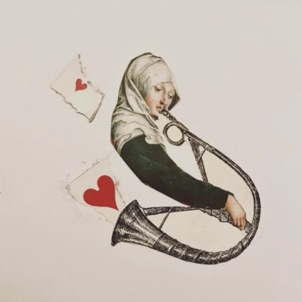 Illustratie van vrouw die twee harten uitblaast – beeld over liefde loslaten en scheiden op Valentijnsdag