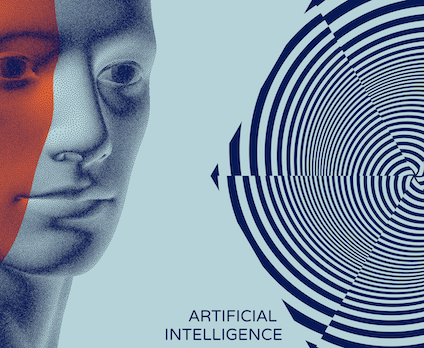 Illustratie van mens en artificial intelligence bij scheiding, convenant en ouderschapsplan