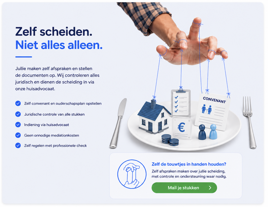 Zelf de touwtjes in handen houden bij het regelen van de scheiding